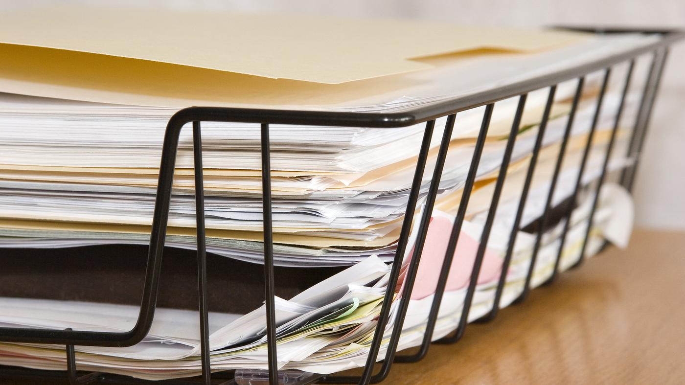 Paperwork in tray