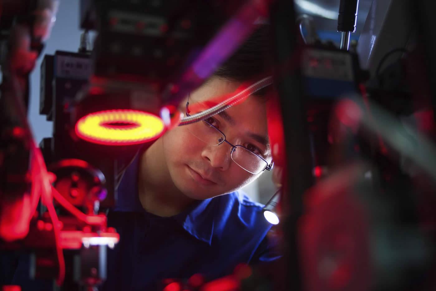 Man using mechanical equipment