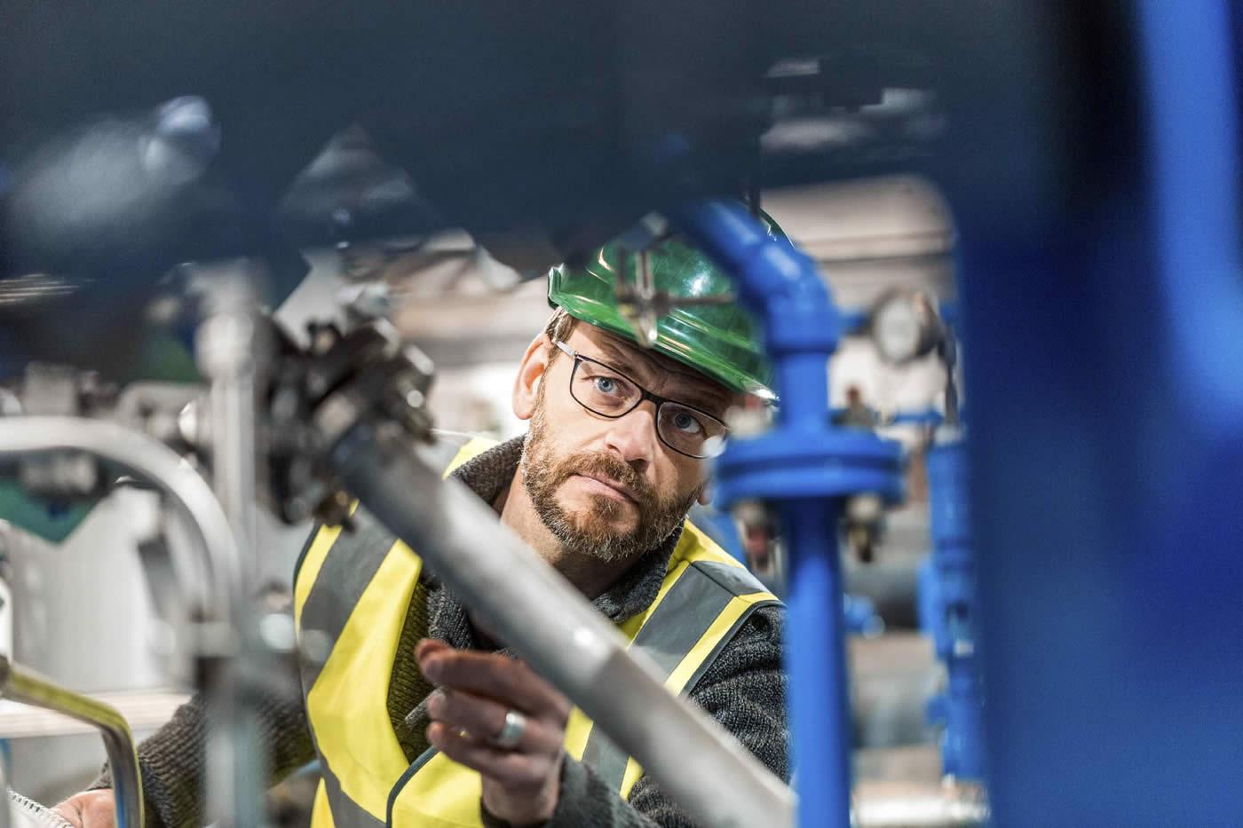 Mechanic working with machinery