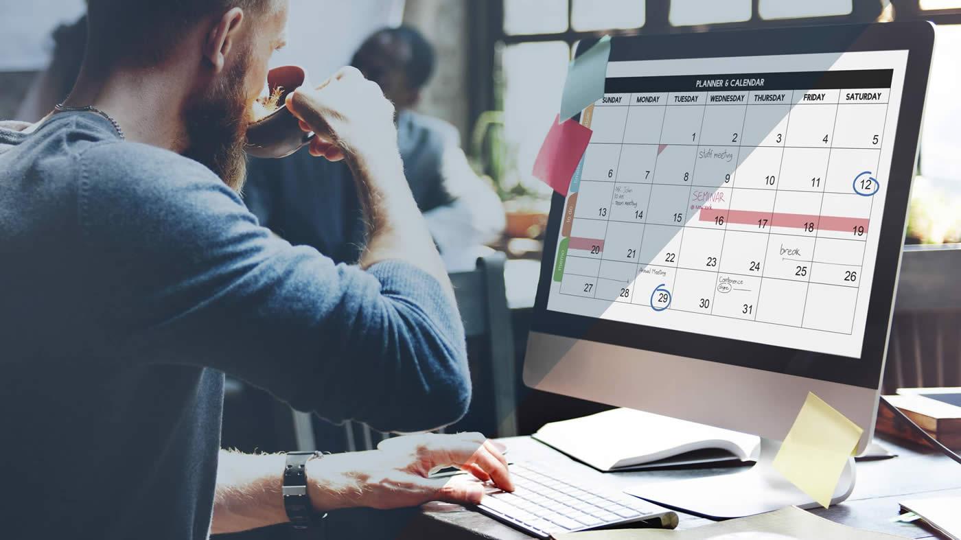 Supping a hot drink at work