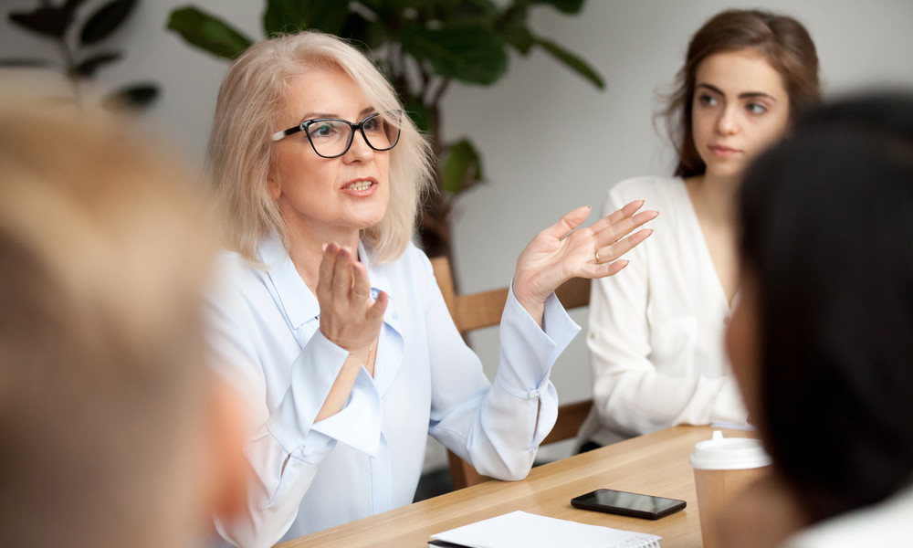 Women talks in meeting