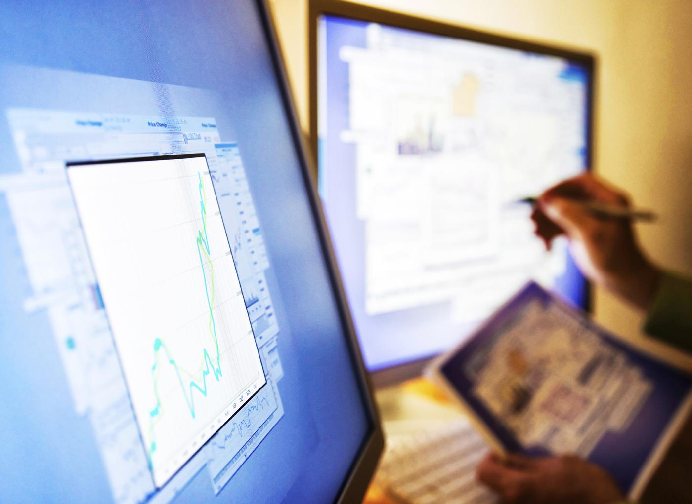 Two computer screens