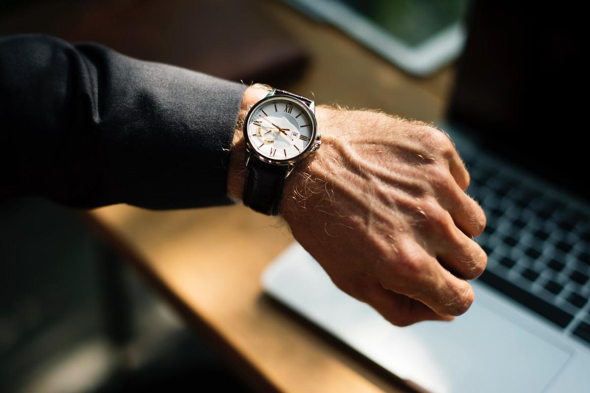 Looking at watch