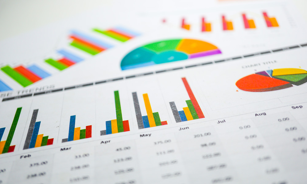 Charts Graphs spreadsheet paper. Financial development, Banking Account, Statistics, Investment Analytic research data economy, Stock exchange trading, Business office company meeting concept.